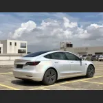 Ravoony Plus Glossy Laser White Car Vinyl Wrap Tesla Model 3 Wrap