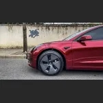 Ravoony Plus Liquid Metallic Dragon Blood Red Vinyl Car Wrap Tesla Model 3 Wrap
