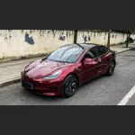 Ravoony Plus Liquid Metallic Dragon Blood Red Vinyl Car Wrap Tesla Model 3 Wrap