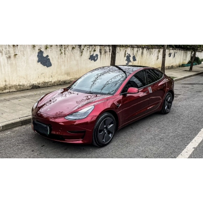 Ravoony Plus Liquid Metallic Dragon Blood Red Vinyl Car Wrap Tesla Model 3 Wrap 02