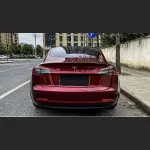 Ravoony Plus Liquid Metallic Dragon Blood Red Vinyl Car Wrap Tesla Model 3 Wrap