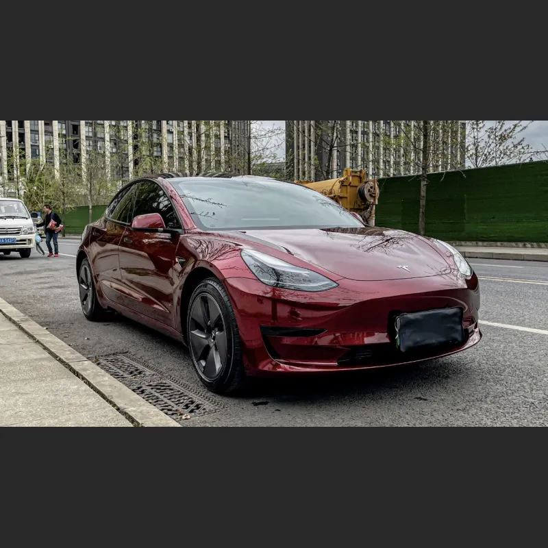 Ravoony Plus Liquid Metallic Dragon Blood Red Vinyl Car Wrap Tesla Model 3 Wrap