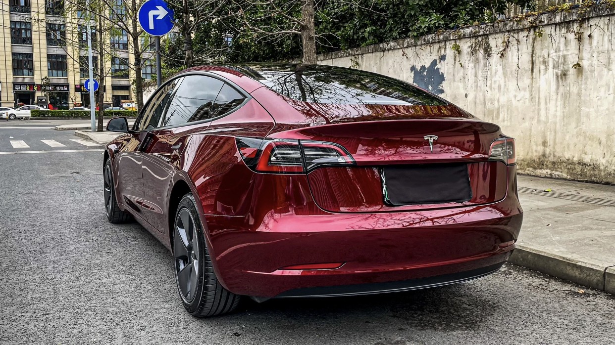 Burgundy tesla model 3 sale