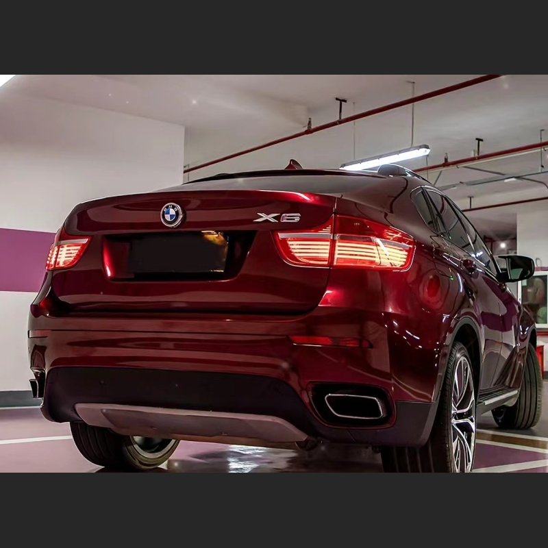 Ravoony Plus Liquid Metallic Dragon Blood Red Vinyl Car BMW X6 Wrap
