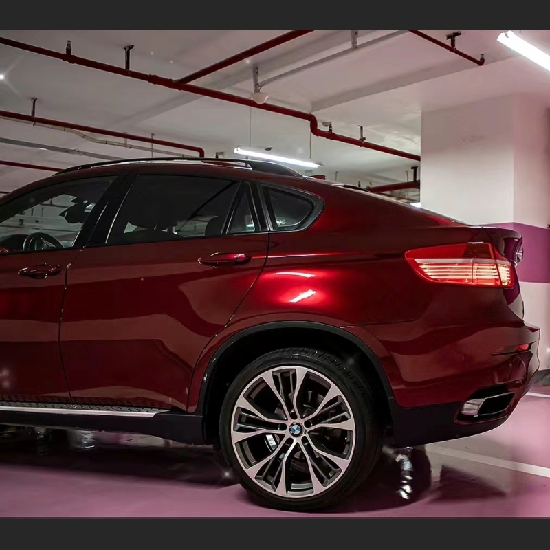 Ravoony Plus Liquid Metallic Dragon Blood Red Vinyl Car BMW X6 Wrap