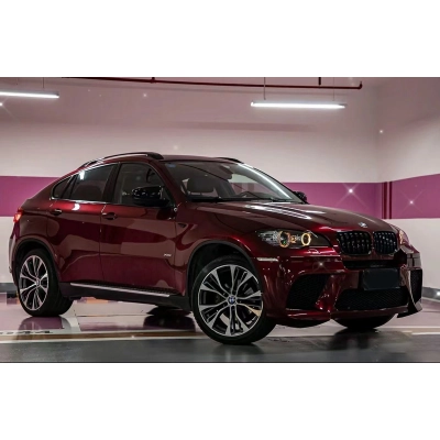 Ravoony Plus Liquid Metallic Dragon Blood Red Vinyl Car BMW X6 Wrap 02