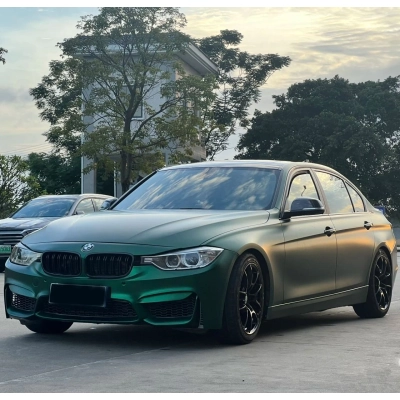 Ravoony Plus Matte Chrome Venom Green Car Wrap BMW 3 Series Wrap 02