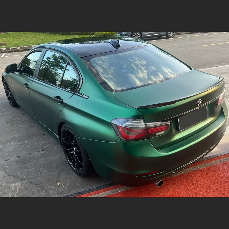 Ravoony Plus Matte Chrome Venom Green Car Wrap BMW 3 Series Wrap