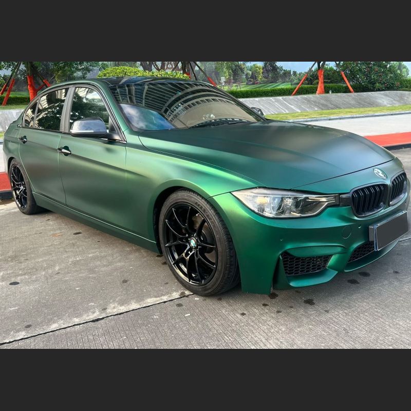 Ravoony Plus Matte Chrome Venom Green Car Wrap BMW 3 Series Wrap