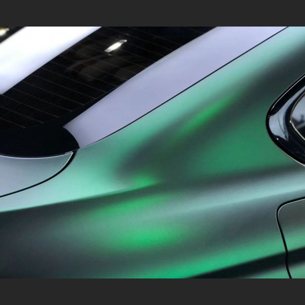 Ravoony Plus Matte Chrome Venom Green Car Wrap BMW 3 Series Wrap