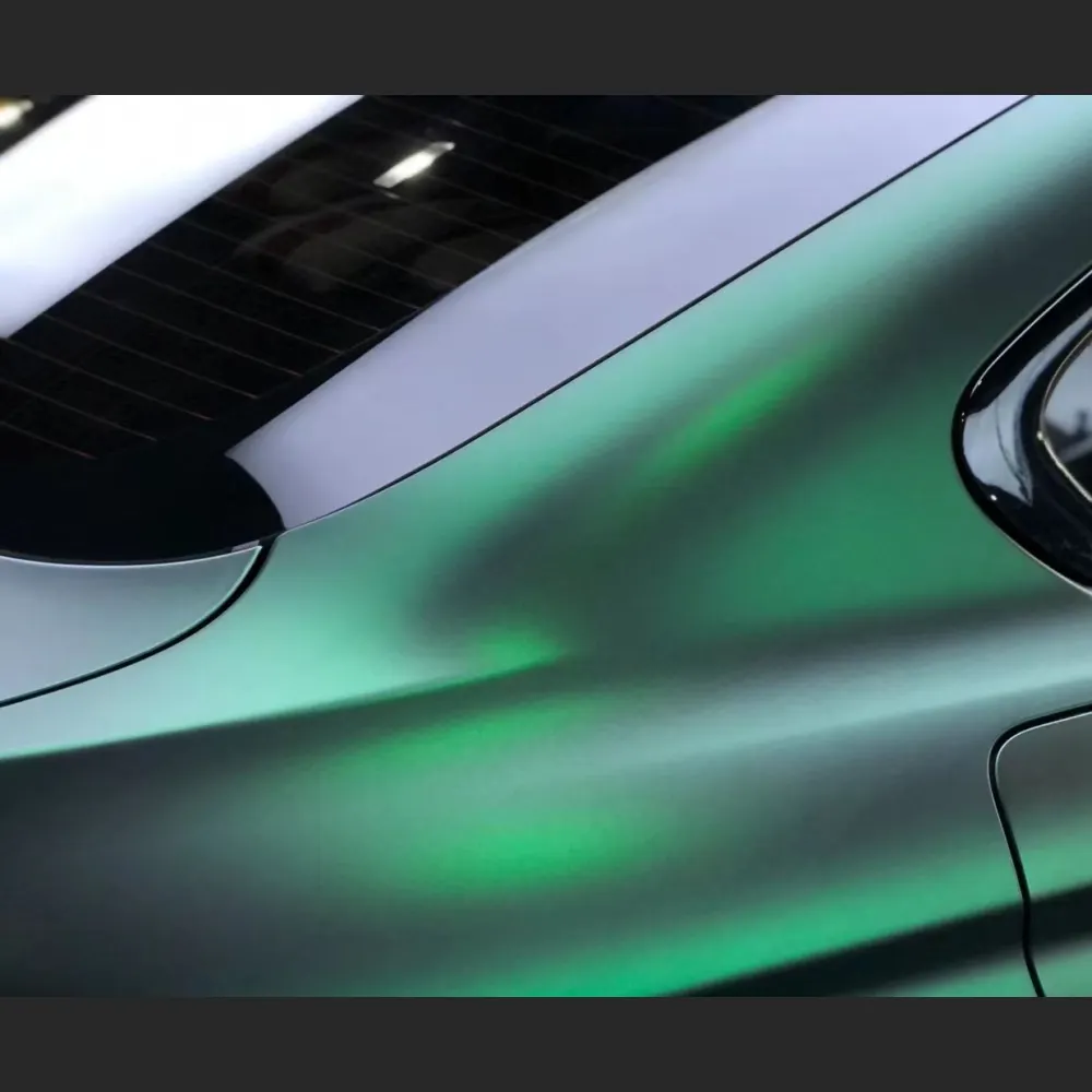 Ravoony Plus Matte Chrome Venom Green Car Wrap BMW 3 Series Wrap