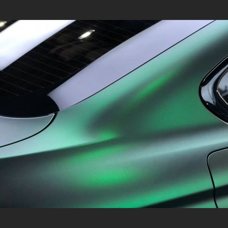Ravoony Plus Matte Chrome Venom Green Car Wrap BMW 3 Series Wrap