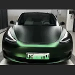 Ravoony Plus Matte Chrome Venom Green Car Wrap Tesla Model 3 Wrap