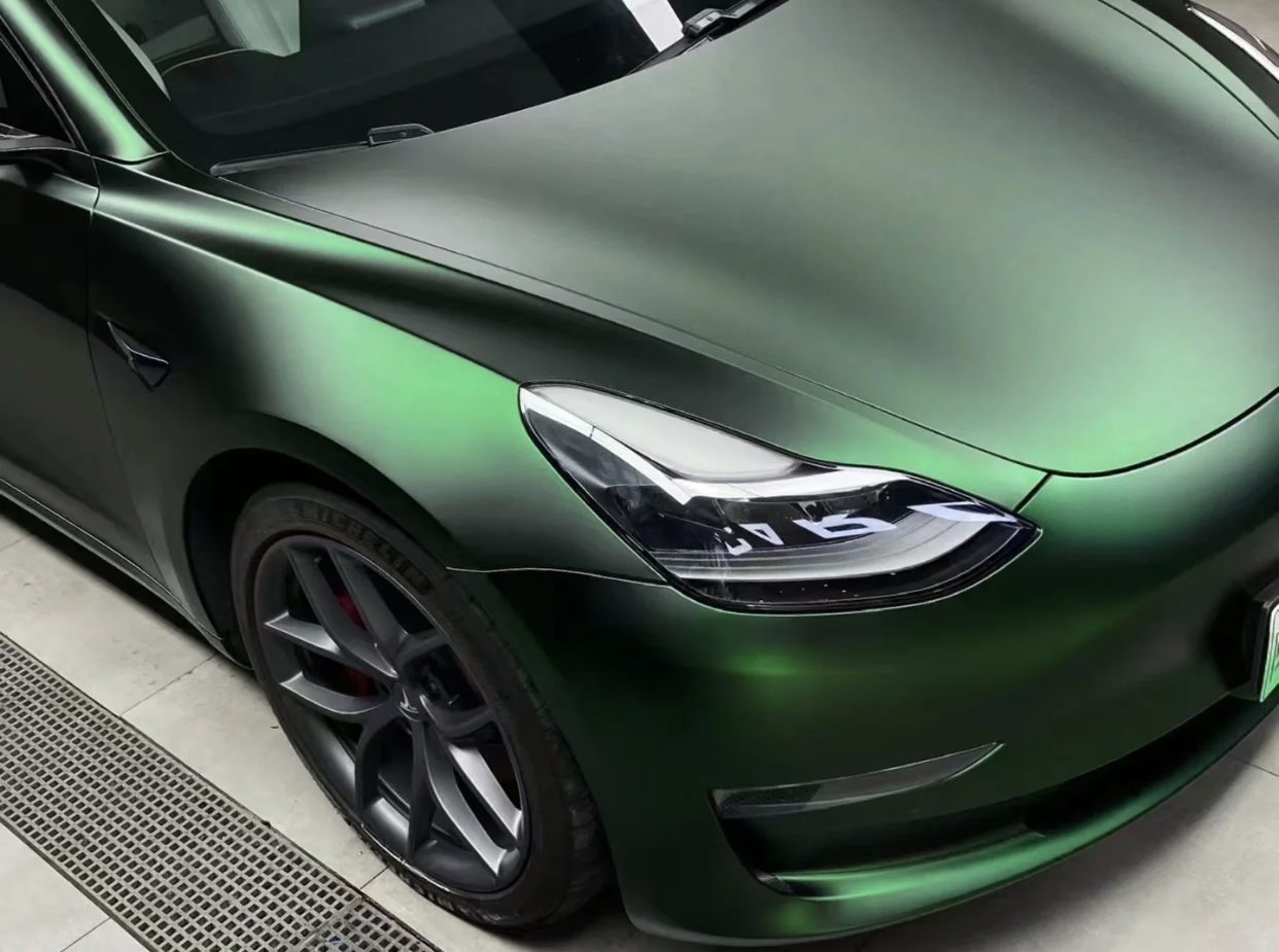 Tesla Model 3 Wrap,Best Ravoony Matte Venom Green Car Wrap Tesla