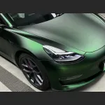 Ravoony Plus Matte Chrome Venom Green Car Wrap Tesla Model 3 Wrap