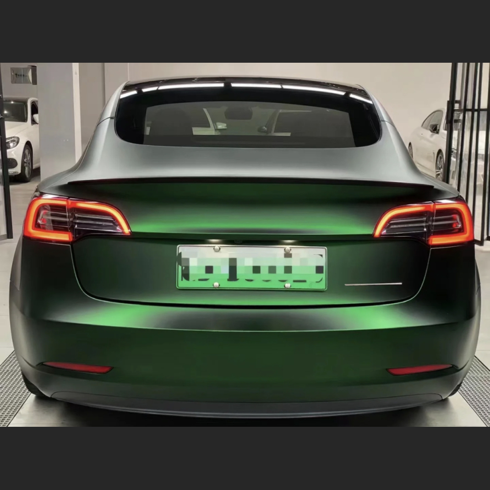 Ravoony Plus Matte Chrome Venom Green Car Wrap Tesla Model 3 Wrap
