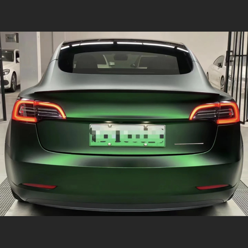 Ravoony Plus Matte Chrome Venom Green Car Wrap Tesla Model 3 Wrap