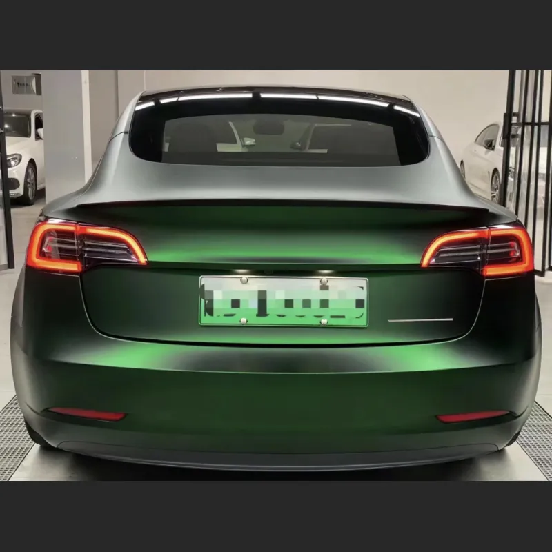 Tesla Model 3 Wrap,Best Ravoony Matte Venom Green Car Wrap Tesla