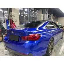 Tesla Gloss Deep Blue Vinyl Car Wrap BMW 4 Series Wrap