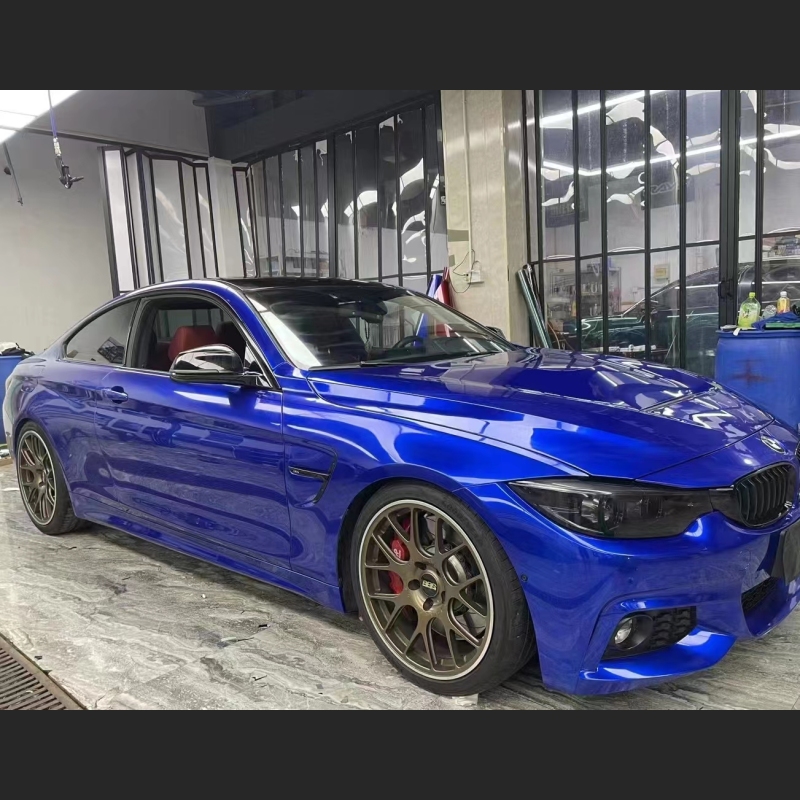 Ravoony Plus Tesla Gloss Deep Blue Vinyl Car Wrap BMW 4 Series Wrap