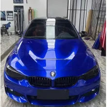 Tesla Gloss Deep Blue Vinyl Car Wrap BMW 4 Series Wrap