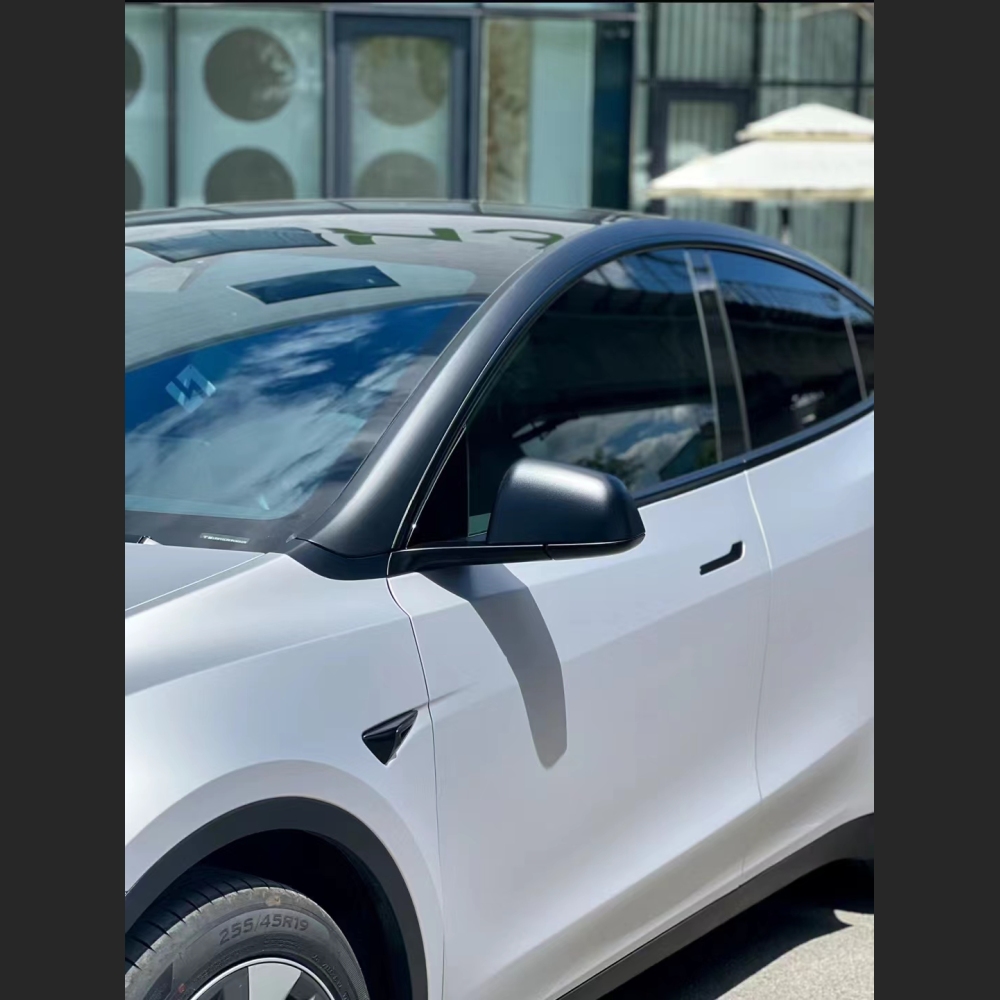 Ravoony Plus Ultimate Flat Silver Car Vinyl Wrap Tesla Model Y Wrap