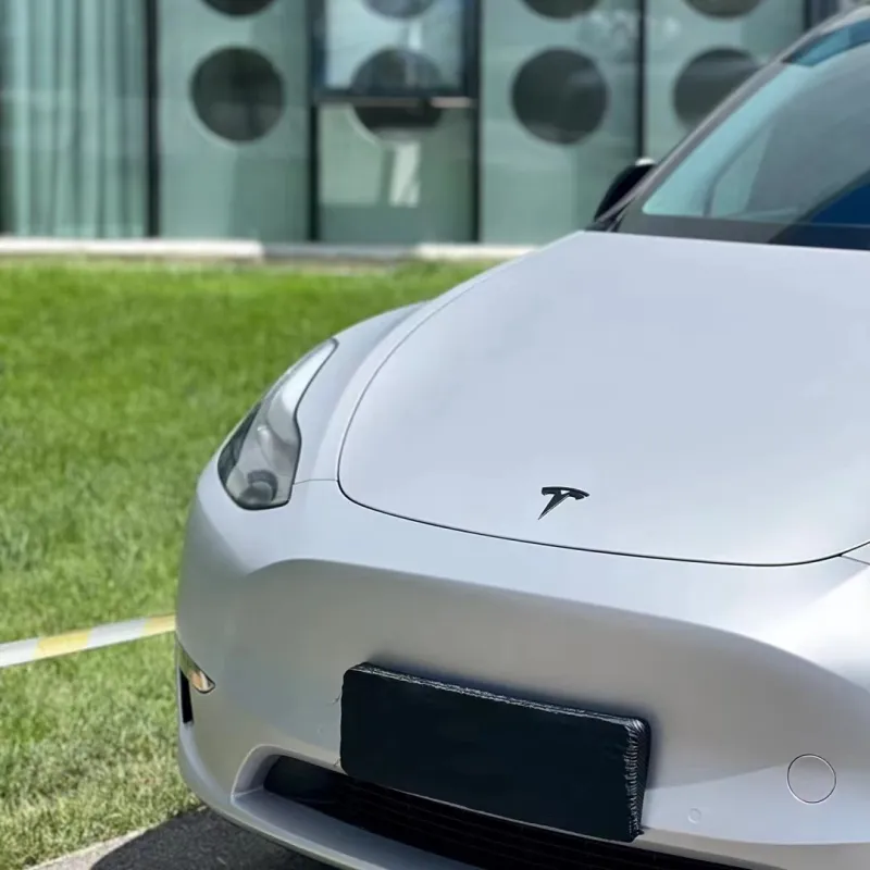 Ravoony Plus Ultimate Flat Silver Car Vinyl Wrap Tesla Model Y Wrap