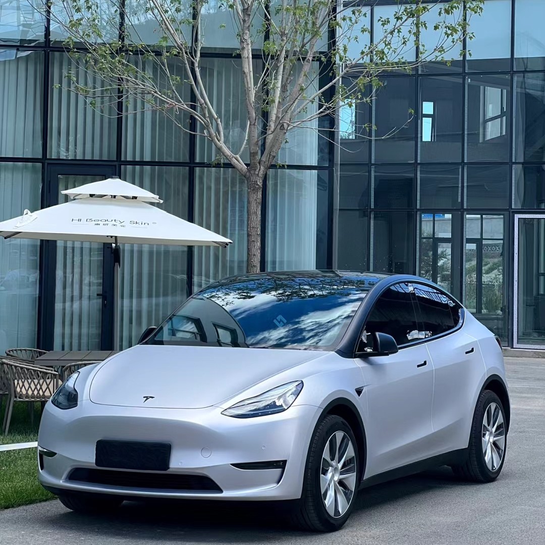 Tesla Model Y Wrap, Best Ravoony Ultimate Flat Silver Car Vinyl Wrap
