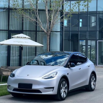 Ravoony Plus Ultimate Flat Silver Car Vinyl Wrap Tesla Model Y Wrap 02