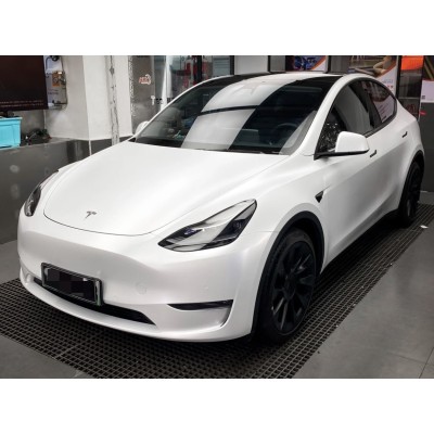 Ravoony Plus Satin White Car Wrap Tesla Model Y Wrap 02