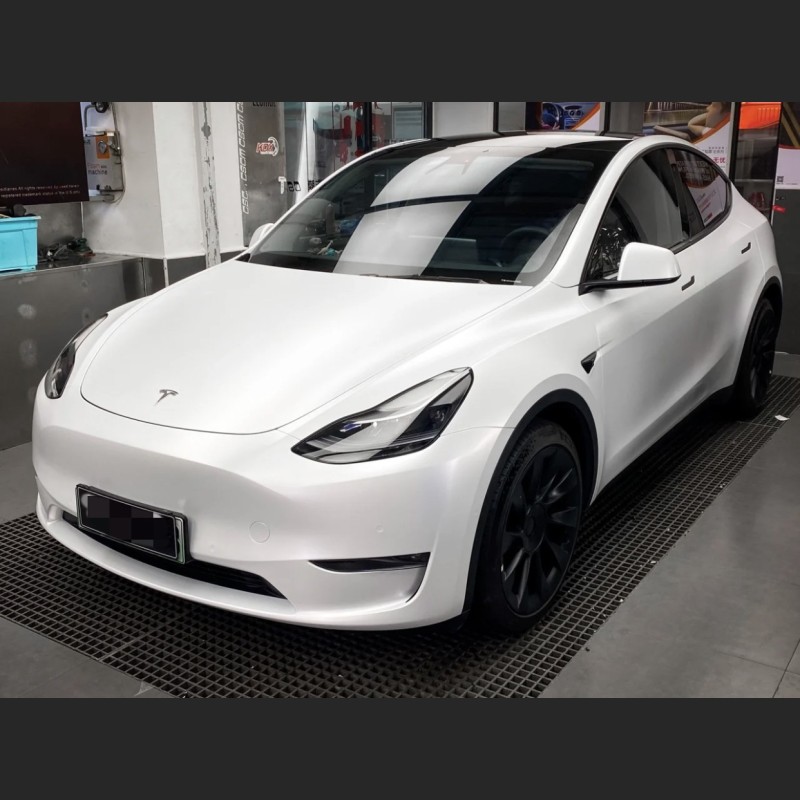 Ravoony Plus Satin White Car Wrap Tesla Model Y Wrap