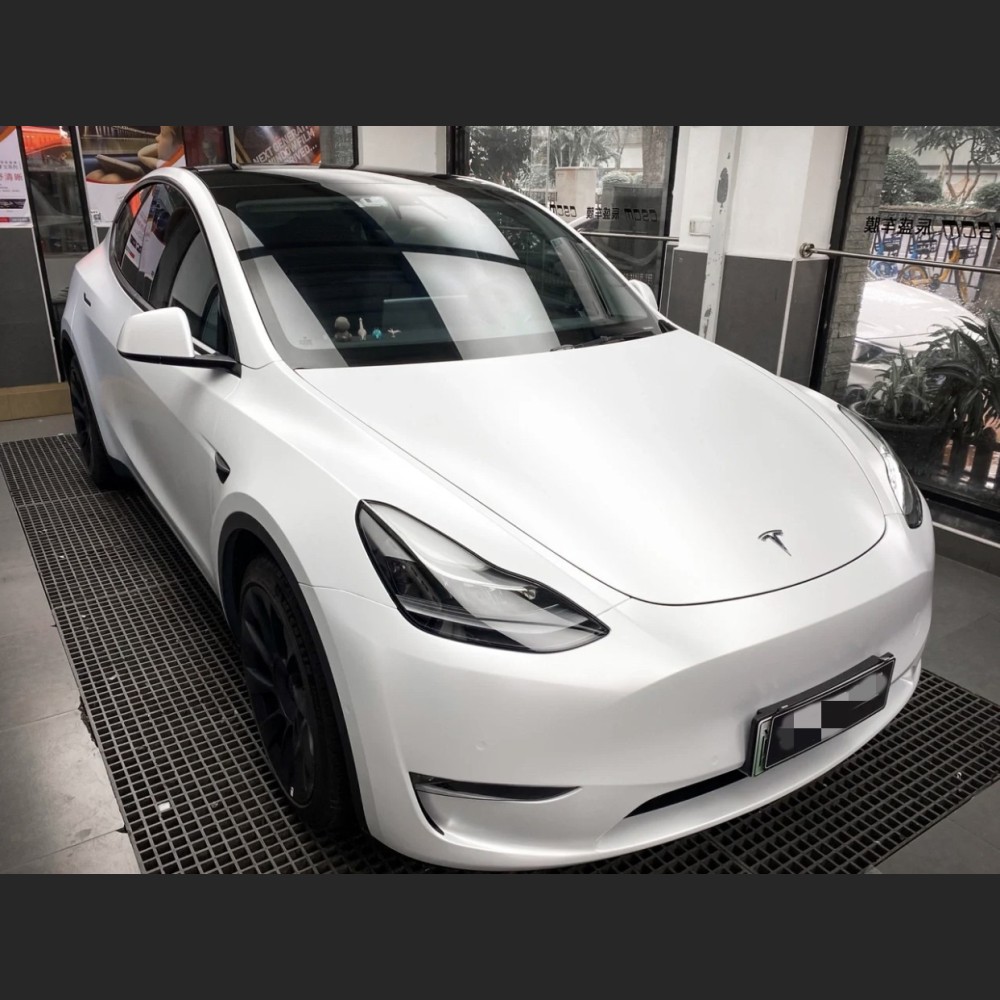 Ravoony Plus Satin White Car Wrap Tesla Model Y Wrap