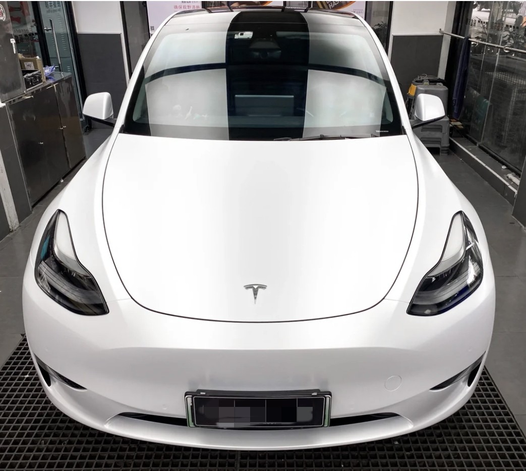 Ravoony Plus Satin White Car Wrap Tesla Model Y Wrap