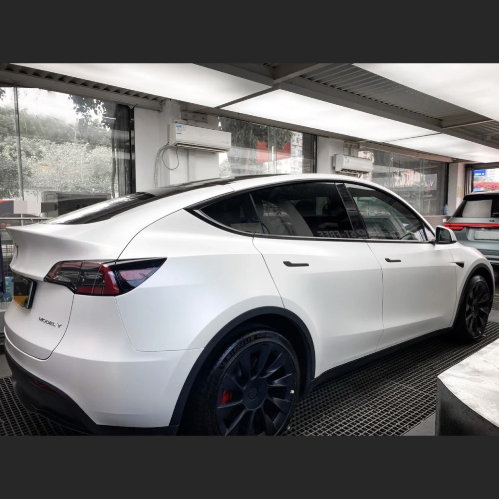 Ravoony Plus Satin White Car Wrap Tesla Model Y Wrap