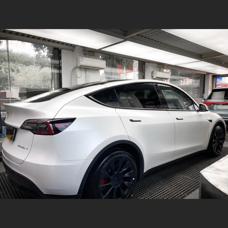 Ravoony Plus Satin White Car Wrap Tesla Model Y Wrap