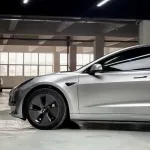 Ravoony Plus Matte Metallic Silver Glitter Car Wrap Tesla Model 3 Wrap