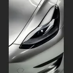 Ravoony Plus Matte Metallic Silver Glitter Car Wrap Tesla Model 3 Wrap