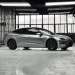 Ravoony Plus Matte Metallic Silver Glitter Car Wrap Tesla Model 3 Wrap