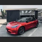 Ravoony Plus Gloss Metallic Vampire Red Vinyl Car Wrap Tesla Model 3 Wrap