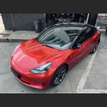 Ravoony Plus Gloss Metallic Vampire Red Vinyl Car Wrap Tesla Model 3 Wrap