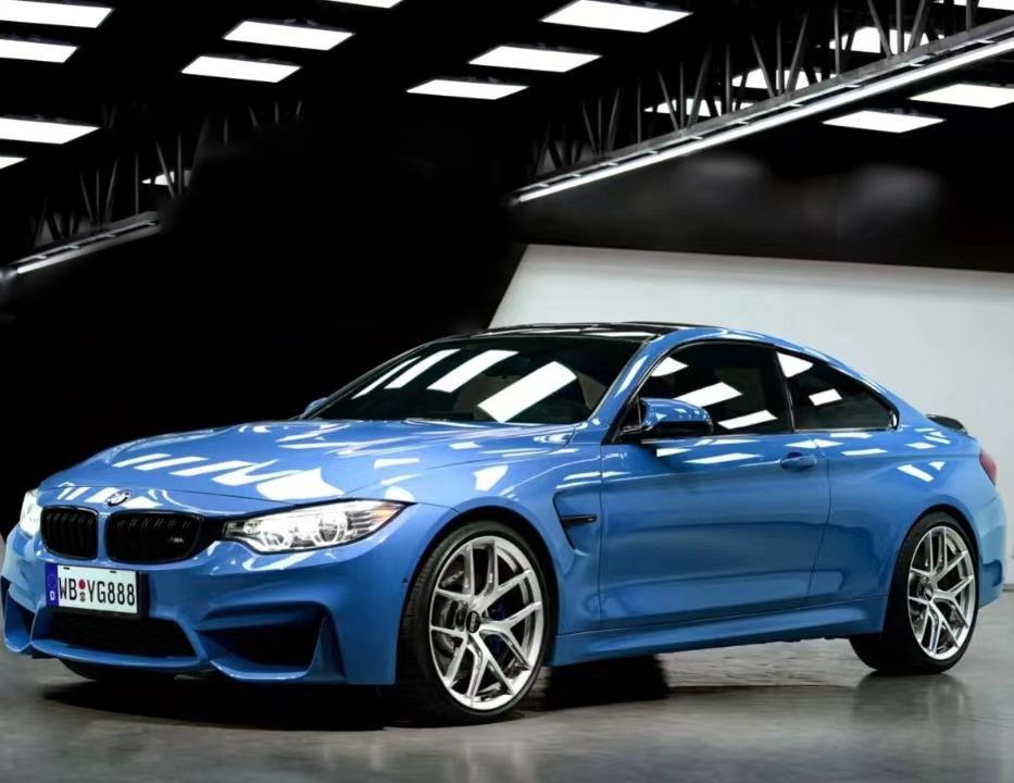 Ravoony Plus Gloss Abudhabi Blue Car Vinyl Wrap BMW M4 Wrap