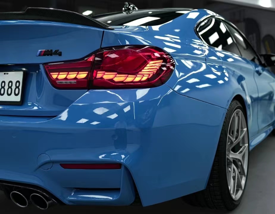 Ravoony Plus Gloss Abudhabi Blue Car Vinyl Wrap BMW M4 Wrap