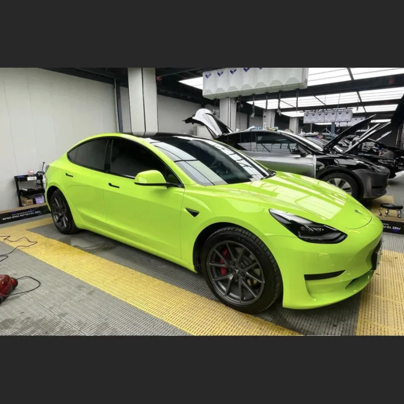 Ravoony Plus Gloss Apple Green Car Wrap Tesla Model 3 Wrap