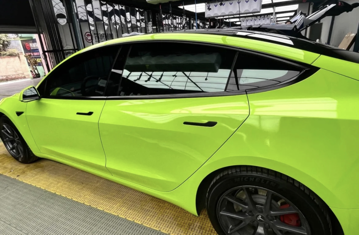 Ravoony Plus Gloss Apple Green Car Wrap Tesla Model 3 Wrap