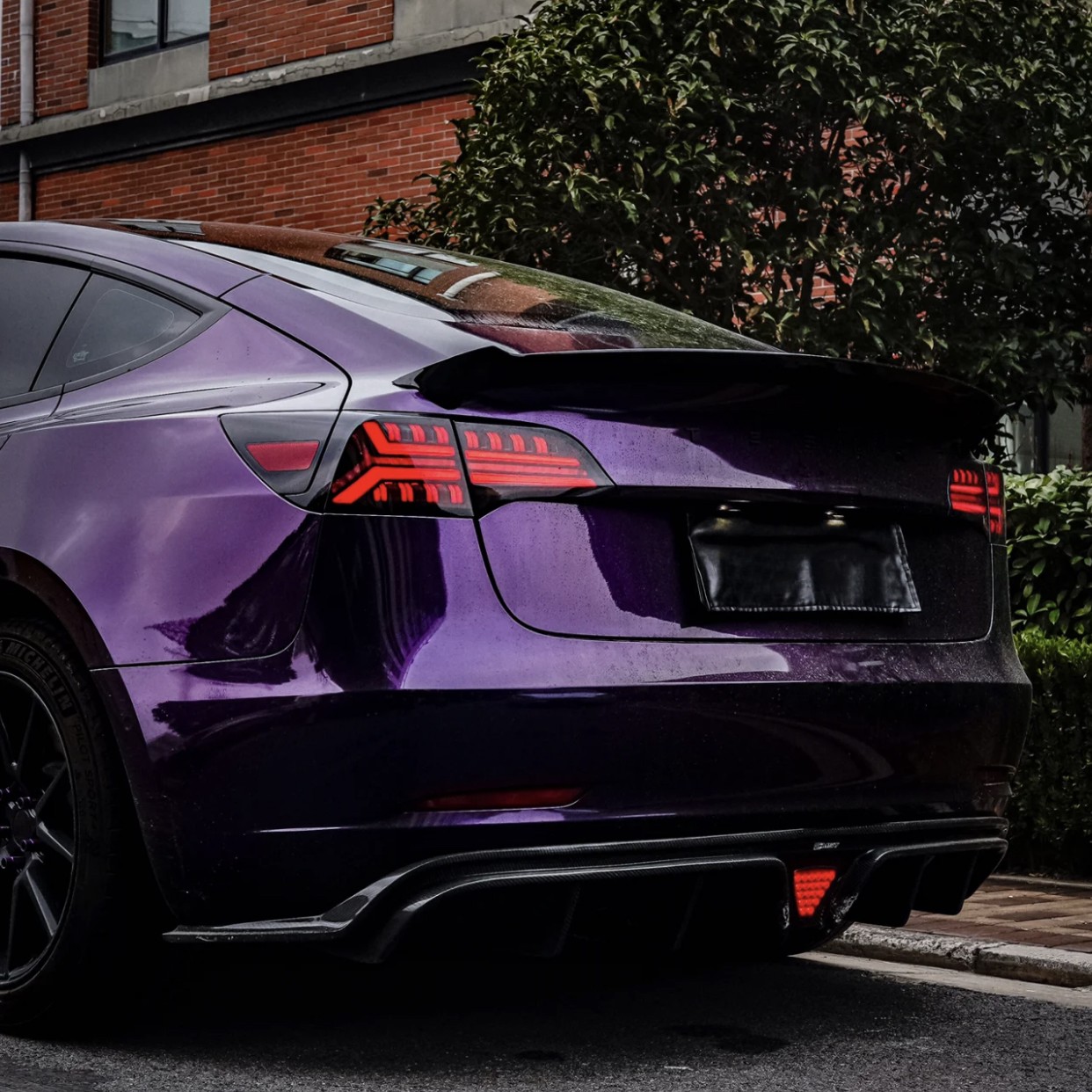 Ravoony Plus Gloss Midnight Purple Car Vinyl Wrap Tesla Model 3 Wrap 