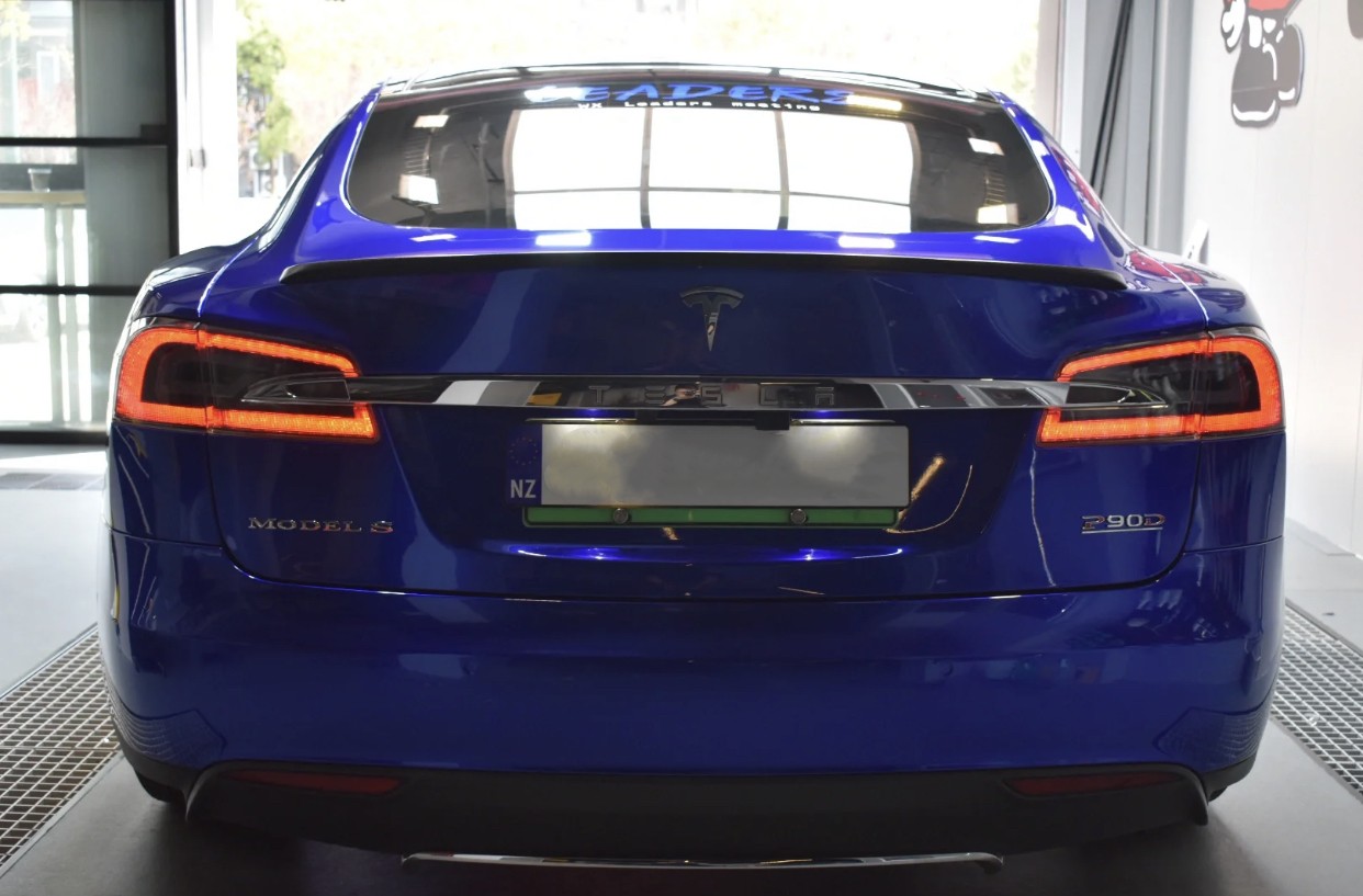 Ravoony Plus Tesla Gloss Deep Blue Vinyl Car Wrap Tesla Model S Wrap