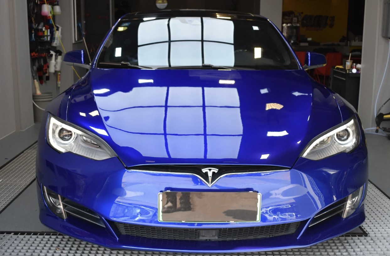Ravoony Plus Tesla Gloss Deep Blue Vinyl Car Wrap Tesla Model S Wrap