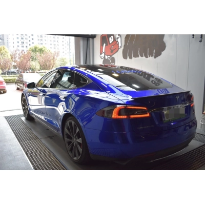 Ravoony Plus Tesla Gloss Deep Blue Vinyl Car Wrap Tesla Model S Wrap 02