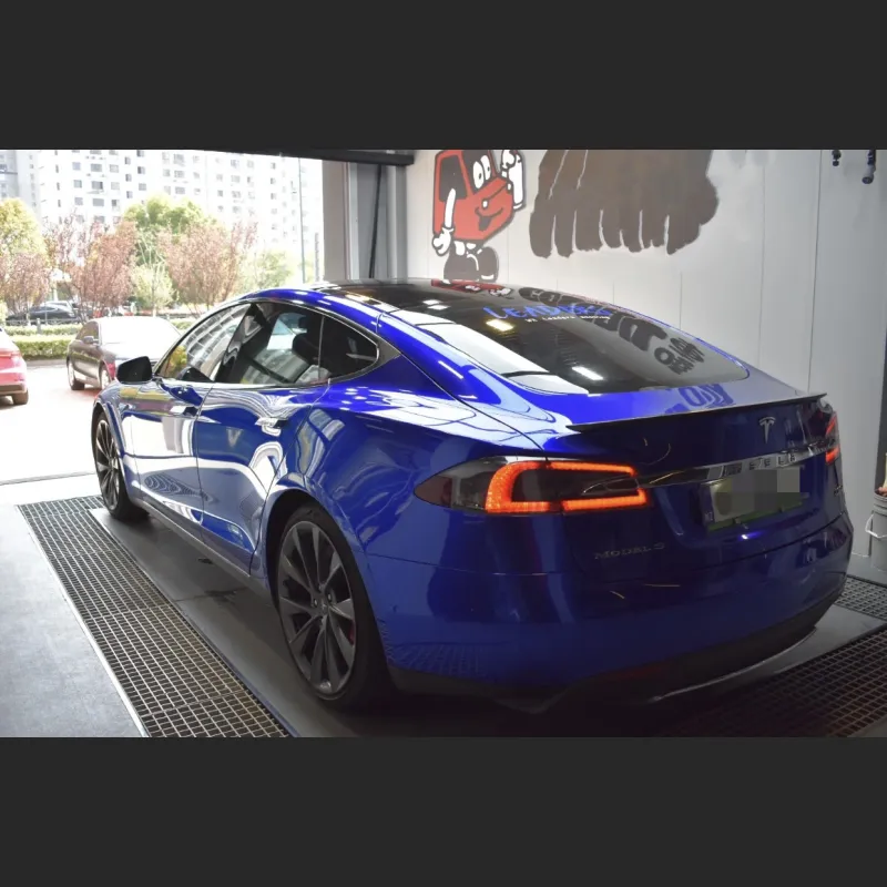 Ravoony Plus Tesla Gloss Deep Blue Vinyl Car Wrap Tesla Model S Wrap