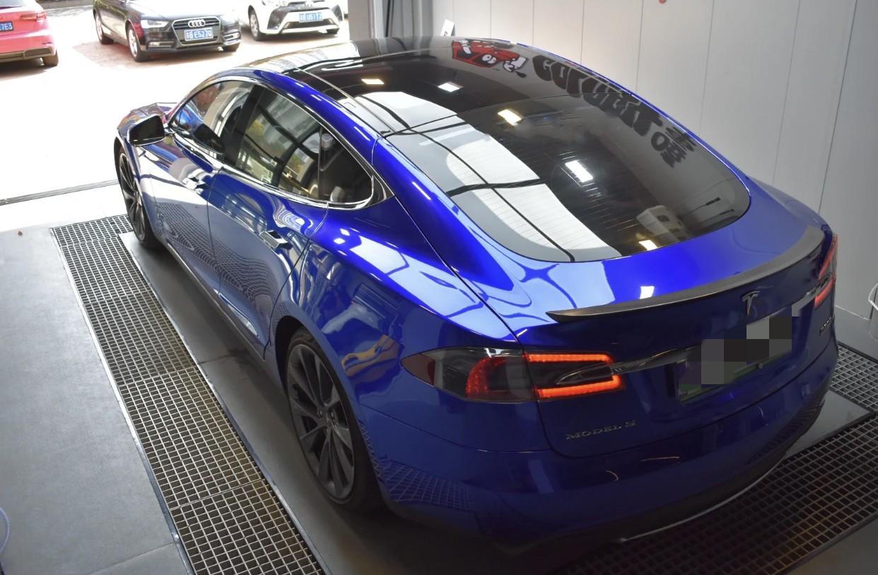 Ravoony Plus Tesla Gloss Deep Blue Vinyl Car Wrap Tesla Model S Wrap